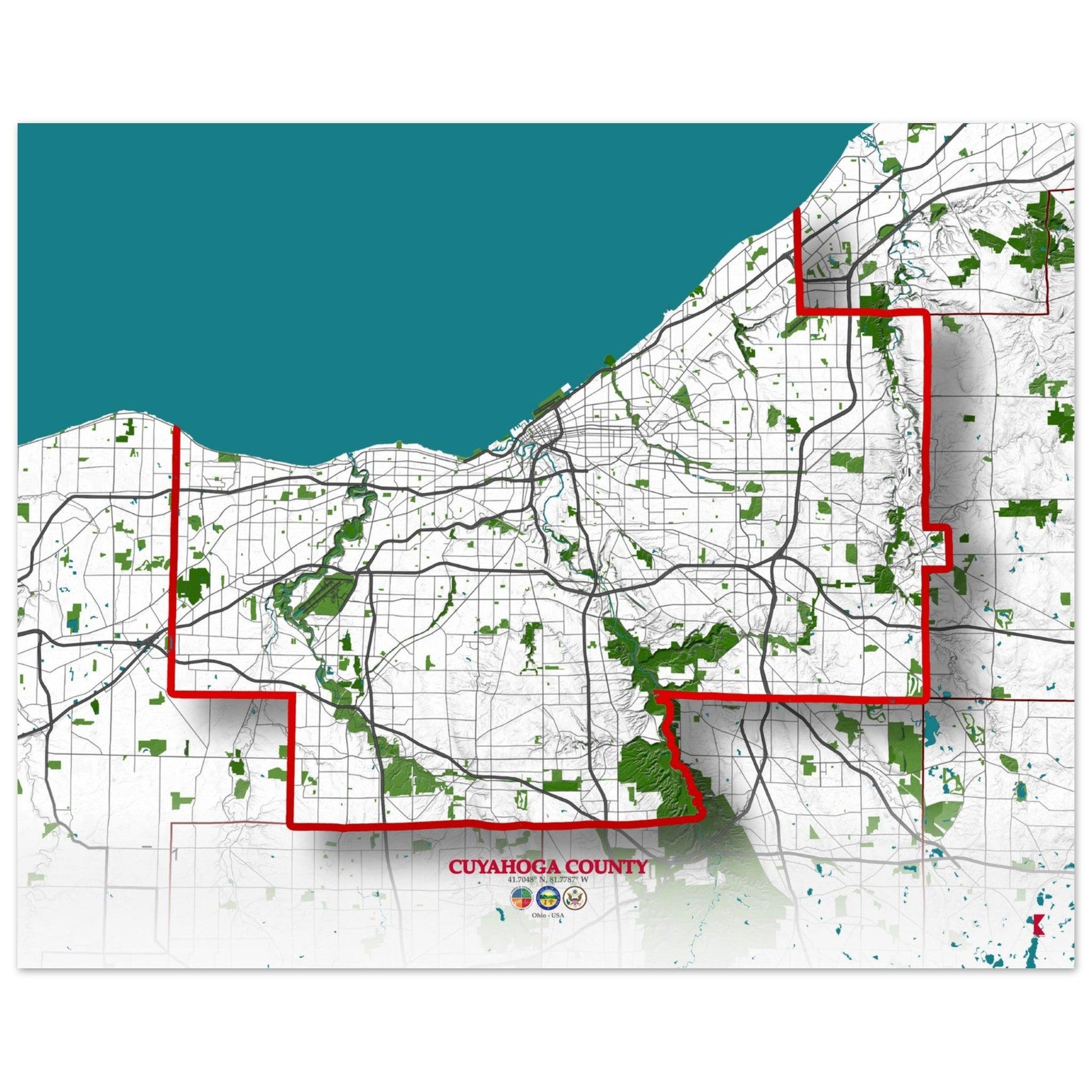 Cuyahoga County Map - Ohio - Rochag