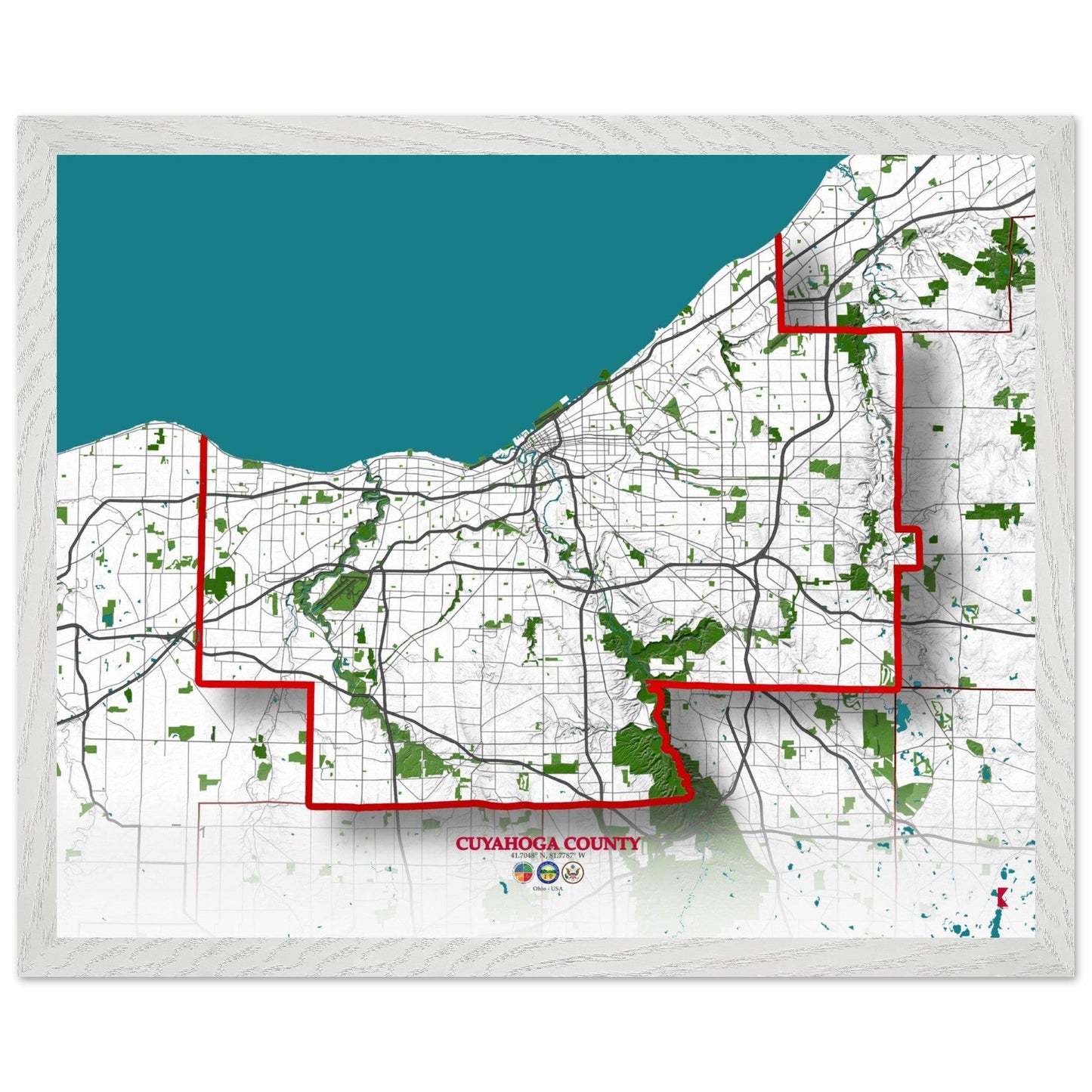 Cuyahoga County Map - Ohio - Rochag