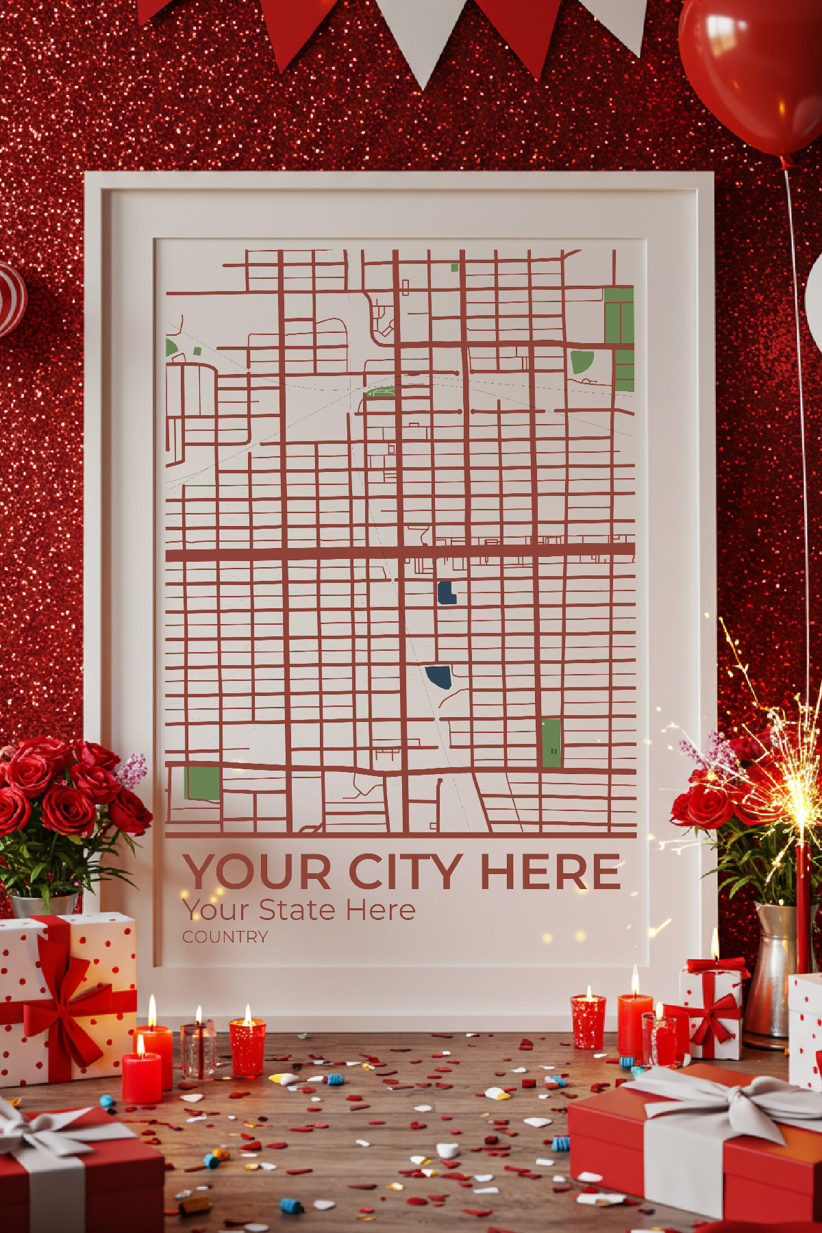 8+	Valentine’s Day Decor Alternatives: Customizable Wall Art Maps