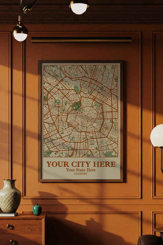 8+ Art Deco House Decoration Combinations: Personalizable Framed Maps - Rochag