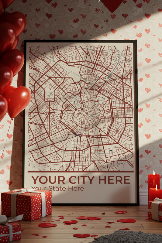 8+	Gift Idea Cute Combinations: Personalizable Framed Maps - Rochag