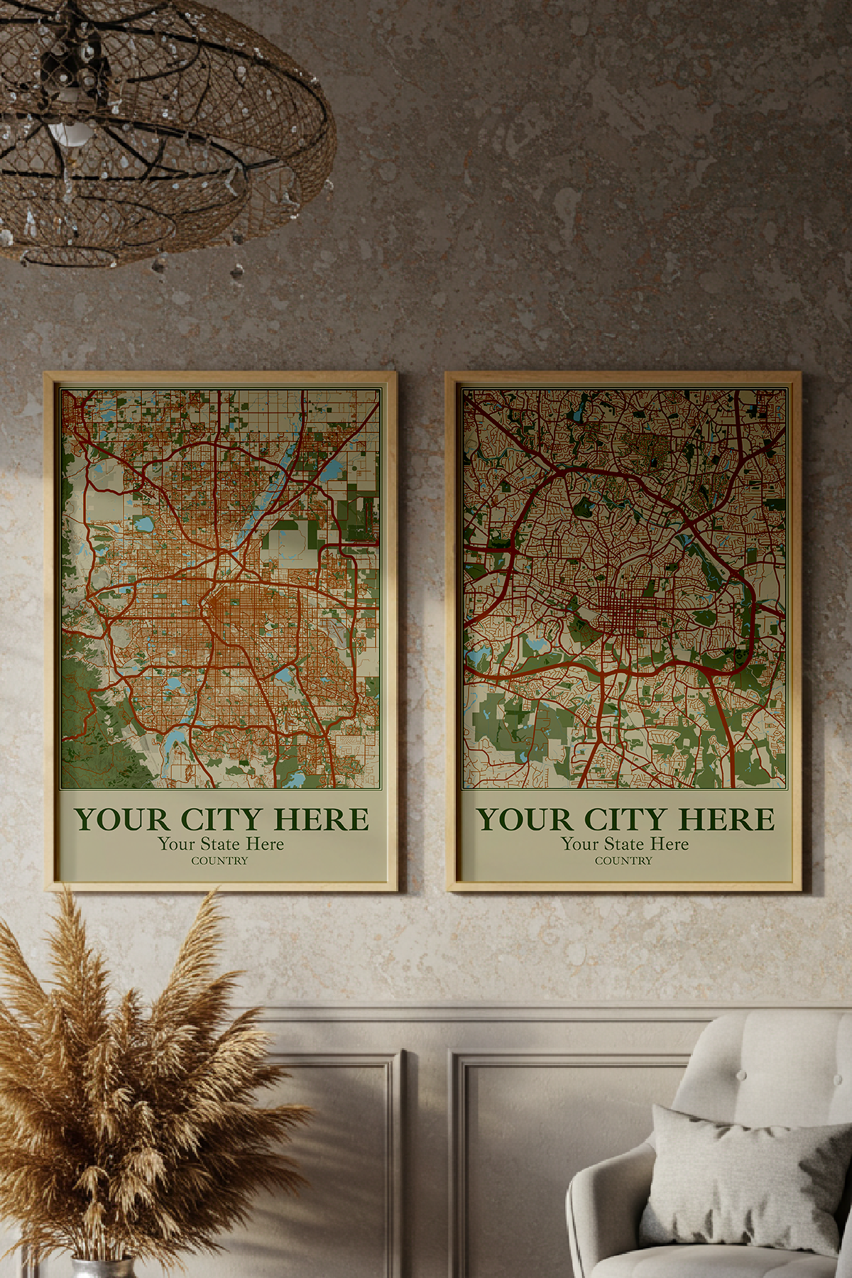 26+	Entrance Architecture Ideas: Customizable Wall Decor Maps