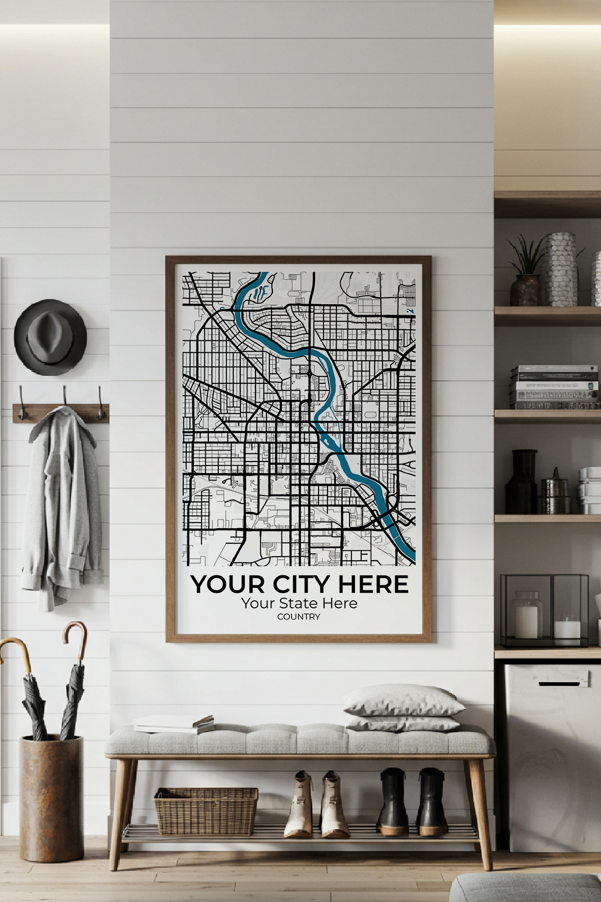 26+	Contemporary House Decor Configurations: Personalizable Maps Artworks - Rochag