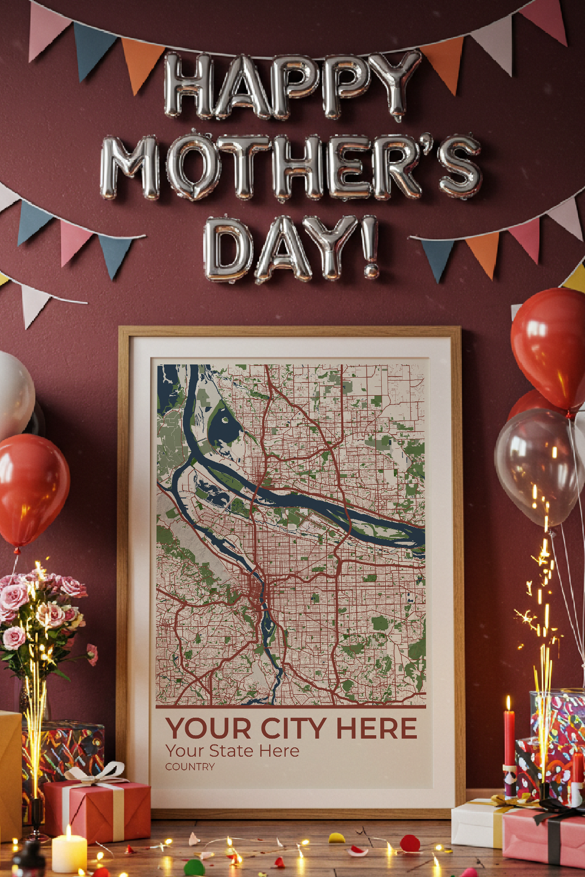 26+	Mothers Day Gift Art Alternatives: Customizable Wall Art Maps