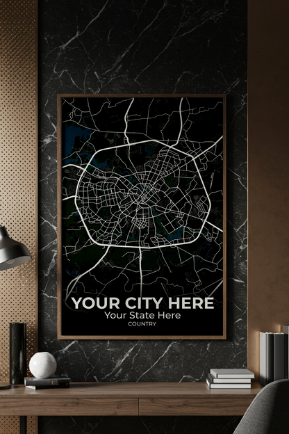 26+	Office Decoration Ideas Configurations: Personalizable Maps Artworks