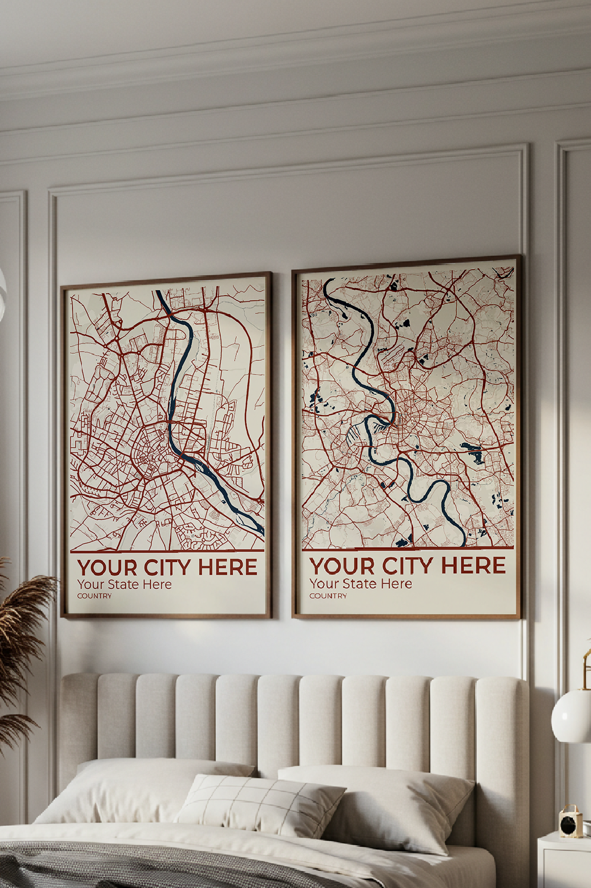 28+	Bedroom Decor For Small Rooms DIY Combinations: Personalizable Framed Maps - Rochag