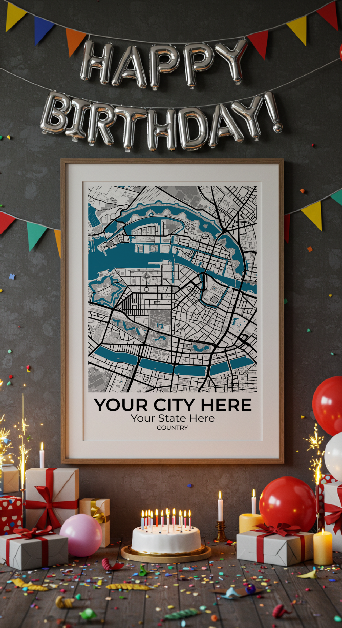 28+	Gift Idea For Friend Combinations: Personalizable Framed Maps