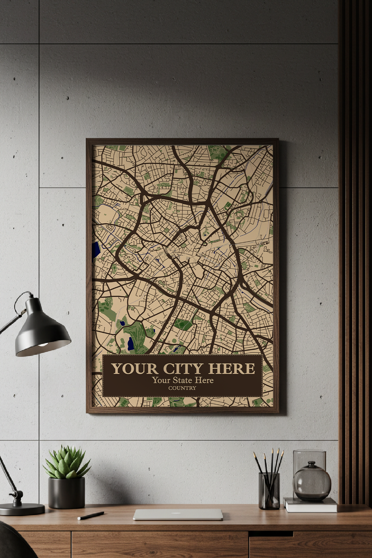 28+	Interior Design DIY Combinations: Personalizable Framed Maps