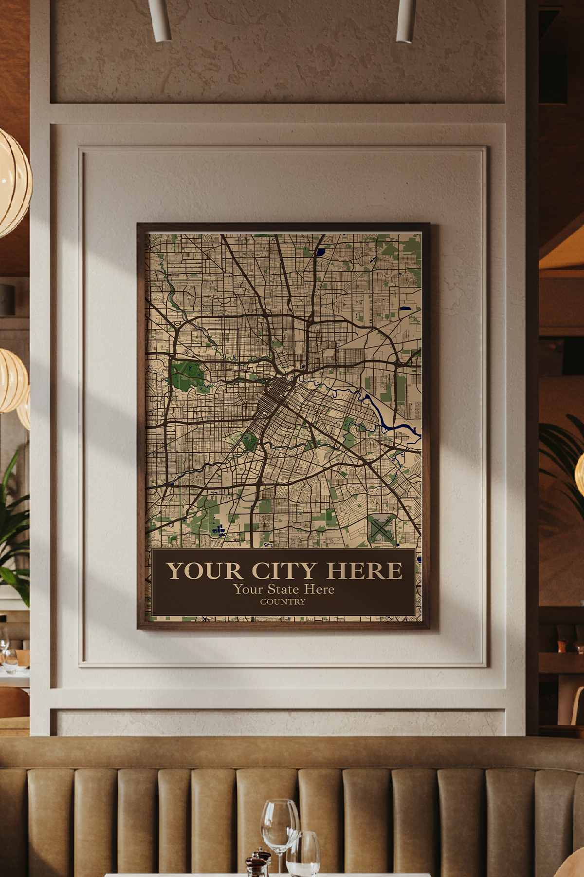 30+	Home Decor Eclectic Configurations: Personalizable Maps Artworks