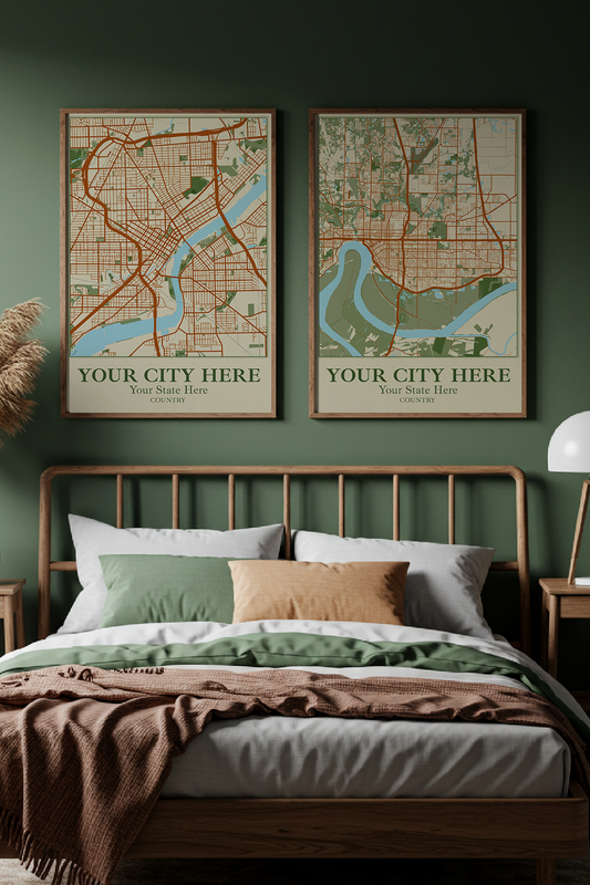 24+ Modern Wall Art Bedroom Room Decor: Personalizable Framed Maps