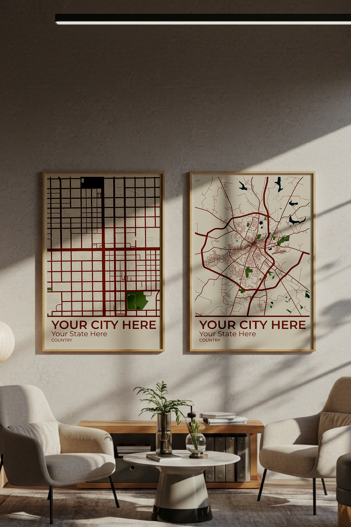 30+	Office Decor Professional	Configurations: Personalizable Maps Artworks - Rochag