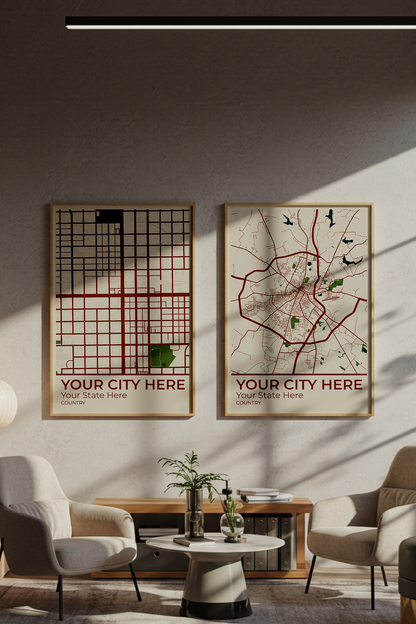 30+	Office Decor Professional	Configurations: Personalizable Maps Artworks - Rochag