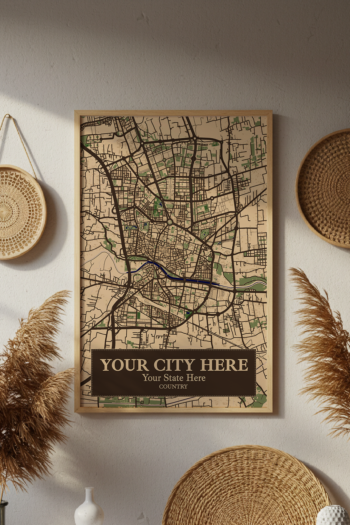 30+	Boho Art Aesthetic Alternatives: Customizable Wall Art Maps - Rochag