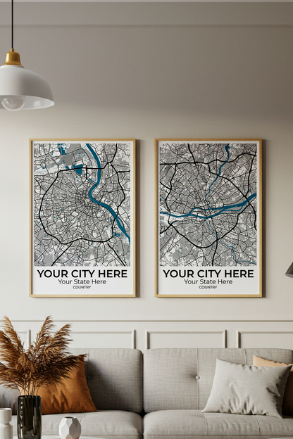 30+	Room Decor Configurations: Personalizable Maps Artworks