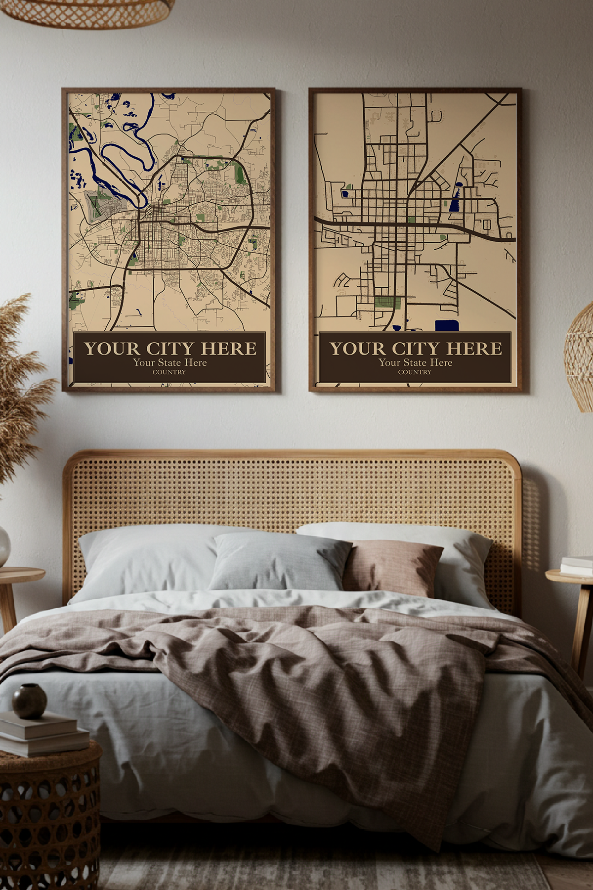 32+	Boho Wall Art Bedroom Alternatives: Customizable Wall Art Maps