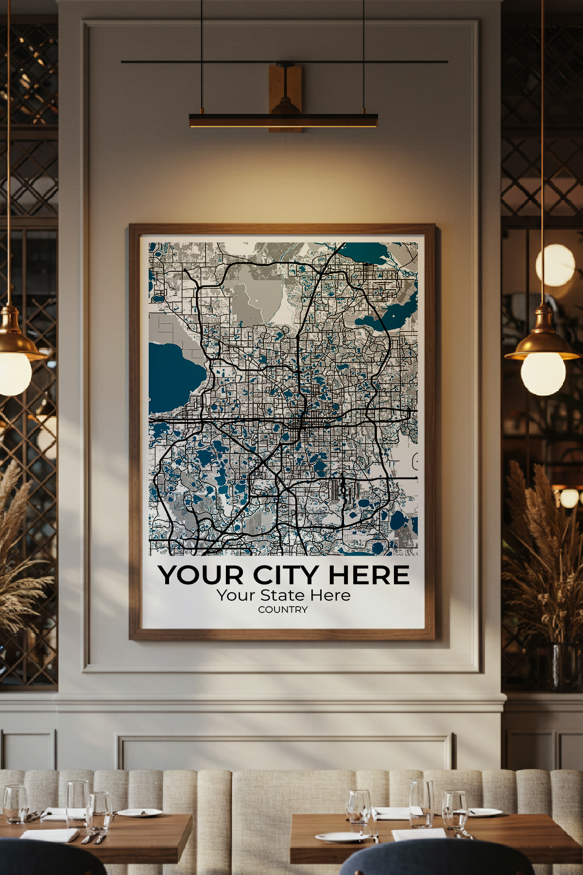 32+	Custom Home Decoration Combinations: Personalizable Framed Maps