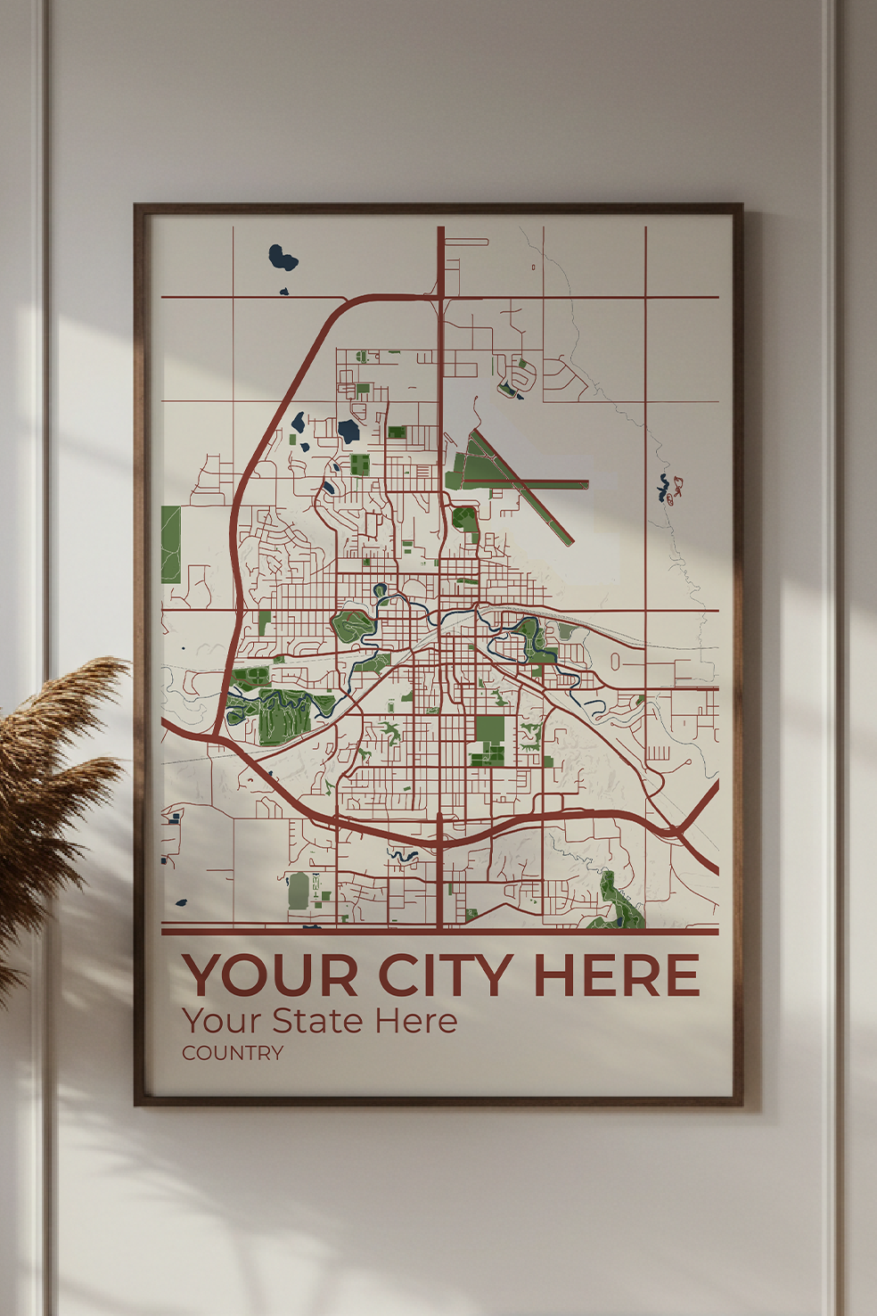 32+	Living Room Decoration Combinations: Personalizable Framed Maps