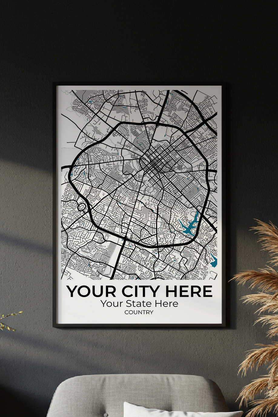 32+	Wall Art Black And White Alternatives: Customizable Wall Art Maps