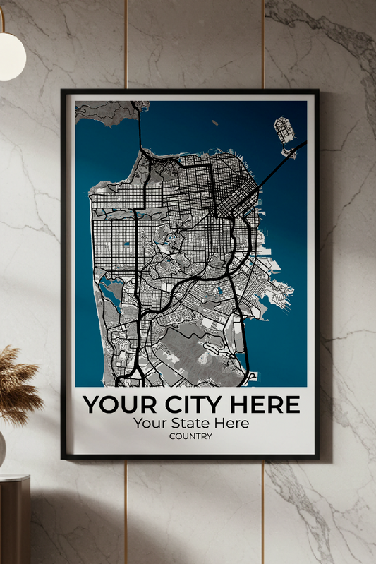 32+	Wall Art Elegant Combinations: Personalizable Framed Maps