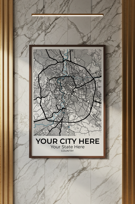 32+	Residential Home Decor Combinations: Personalizable Framed Maps - Rochag