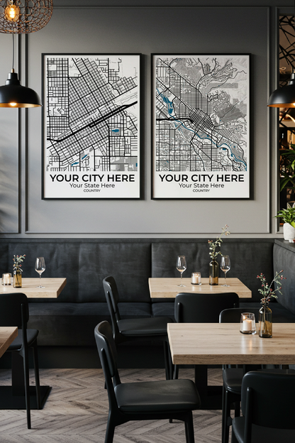 34+	Minimalist Wall Art Black And White Configurations: Personalizable Maps Artworks