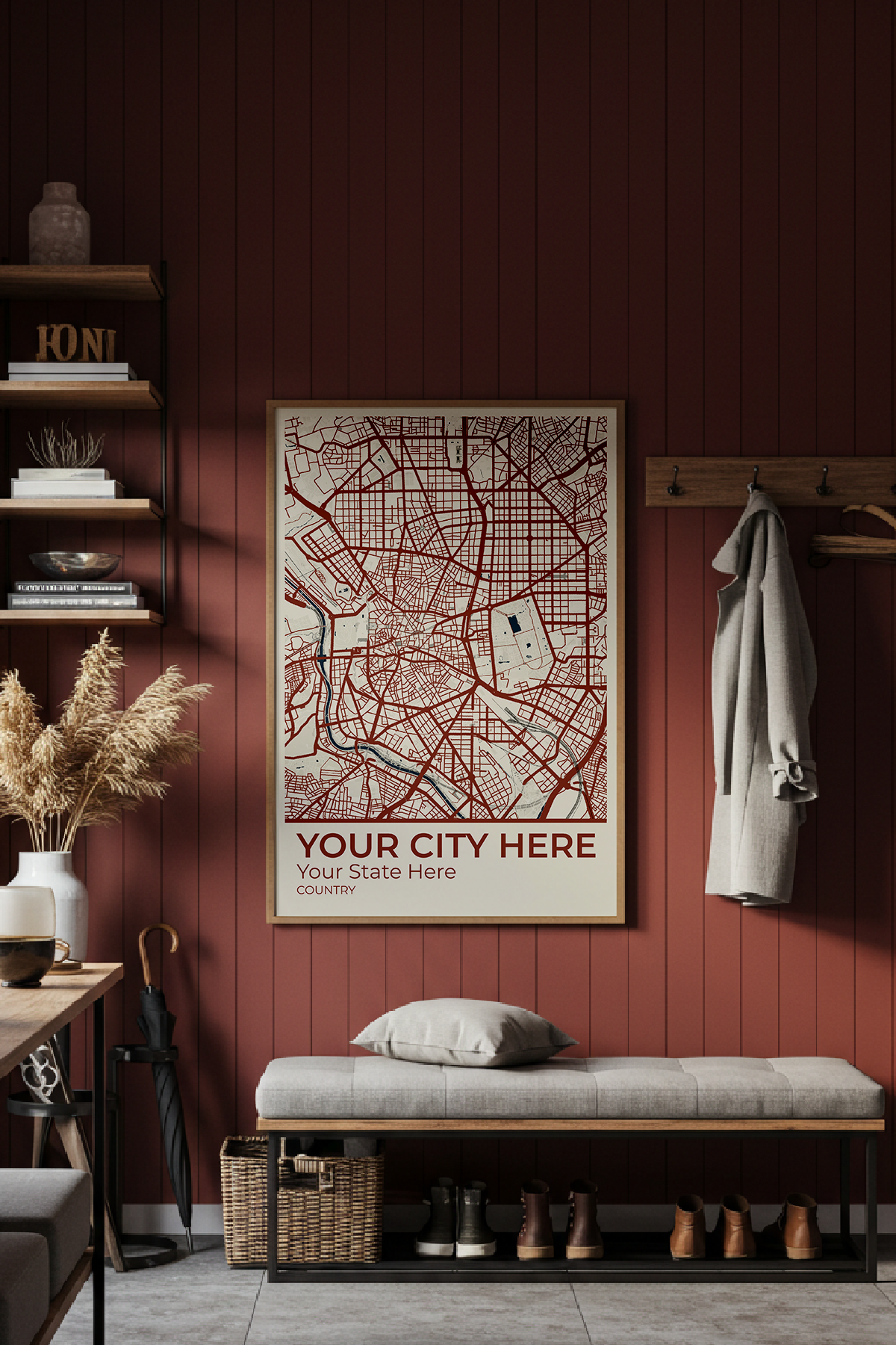 34+	Entrance Decor Design Alternatives: Customizable Wall Art Maps - Rochag