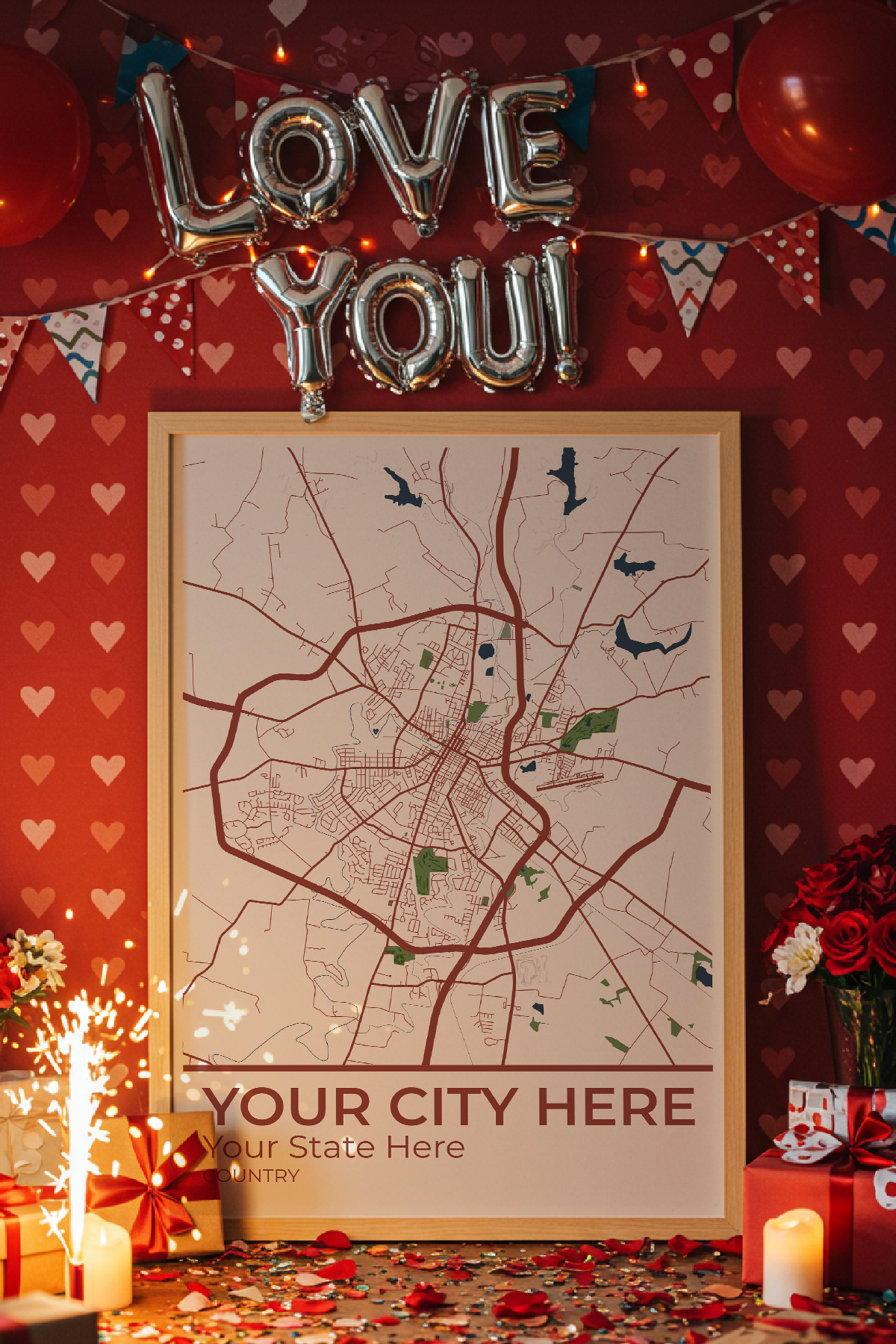 36+	Gift Ideas For Girlfriend Combinations: Personalizable Framed Maps