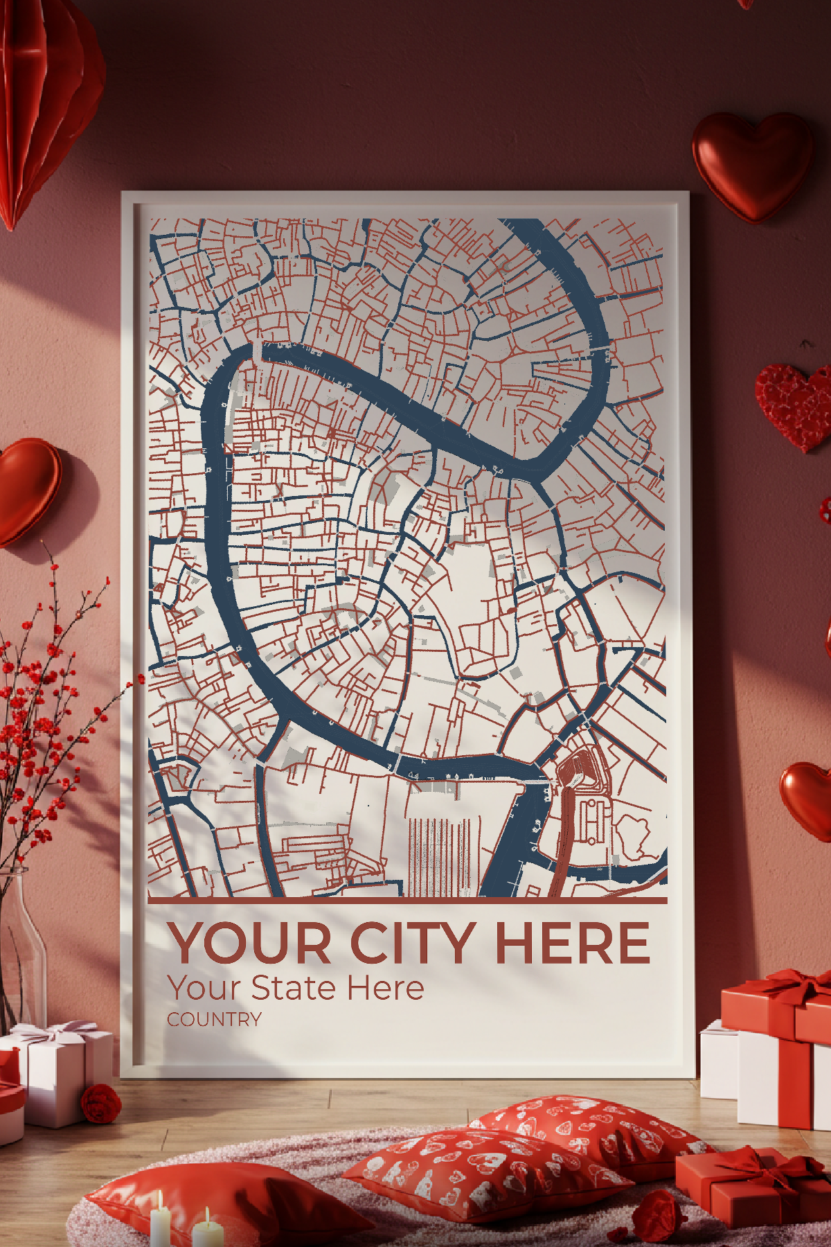 36+	Valentines Gift Ideas For Boyfriend	Options: Custom Wall Art Maps - Rochag