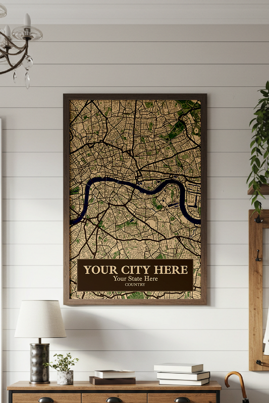 36+	Wall Decor Ideas Using Wood Combinations: Personalizable Framed Maps - Rochag