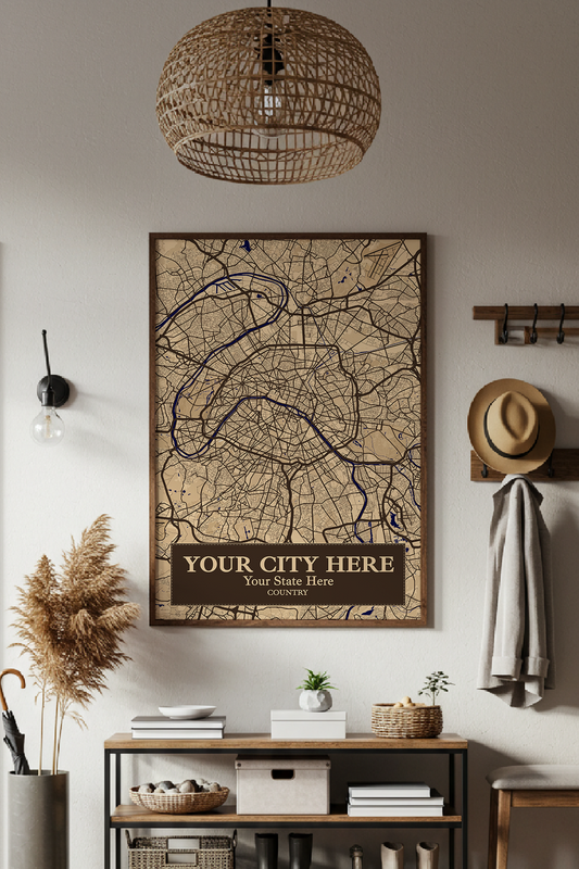 38+	Boho Decor Apartment Alternatives: Customizable Wall Art Maps - Rochag