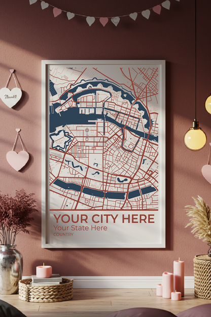 38+	Mothers Day Gift For Sister	Configurations: Personalizable Maps Artworks - Rochag