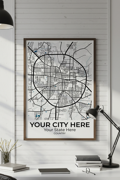 38+	Office Decoration Boho Configurations: Personalizable Maps Artworks - Rochag