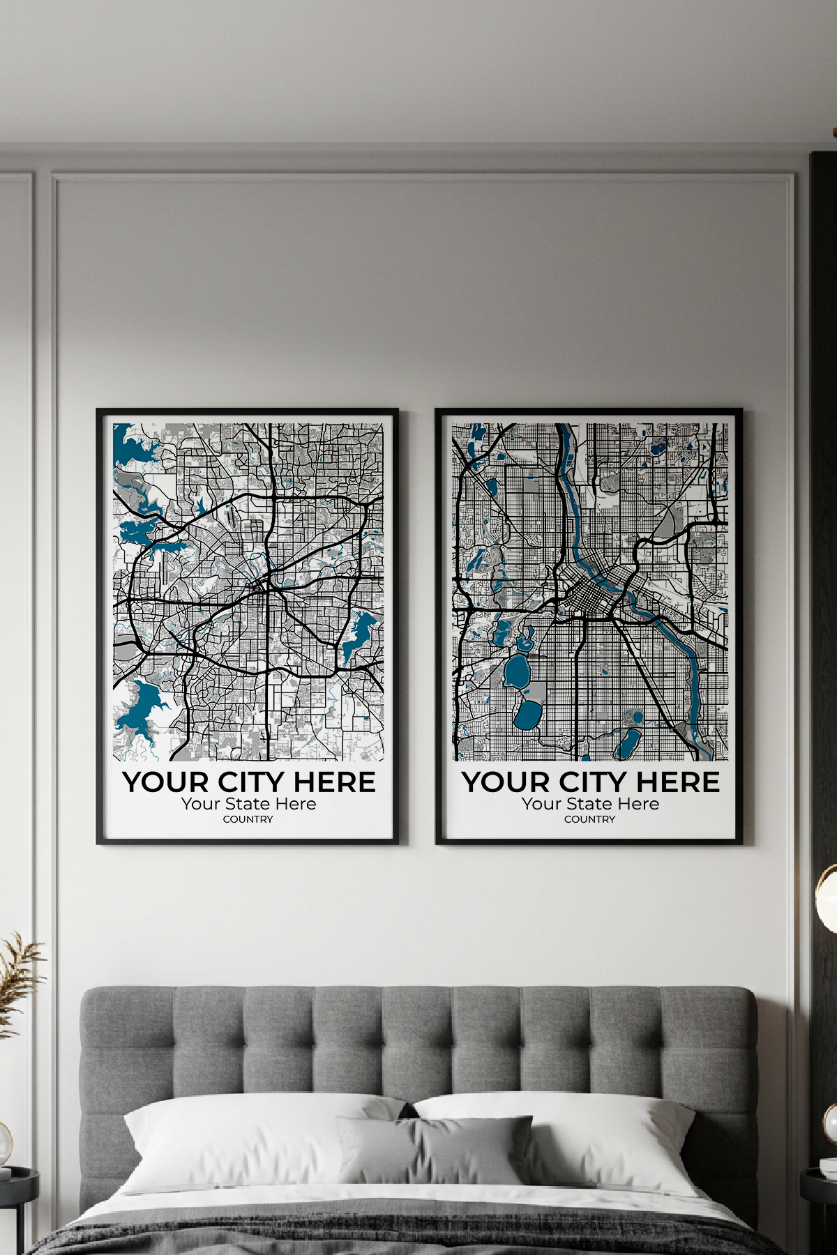 40+	Bedroom Decor Ideas For Couples Alternatives: Customizable Wall Art Maps