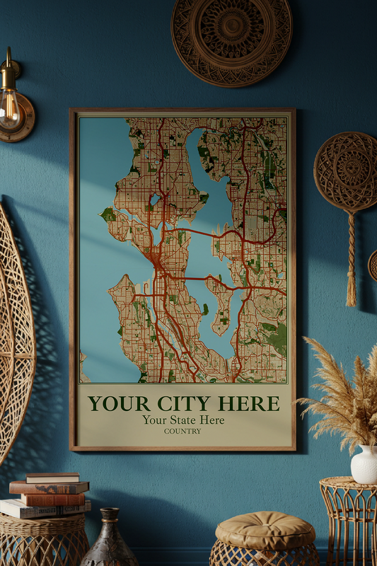 40+	Boho Wall Art Blue Alternatives: Customizable Wall Art Maps