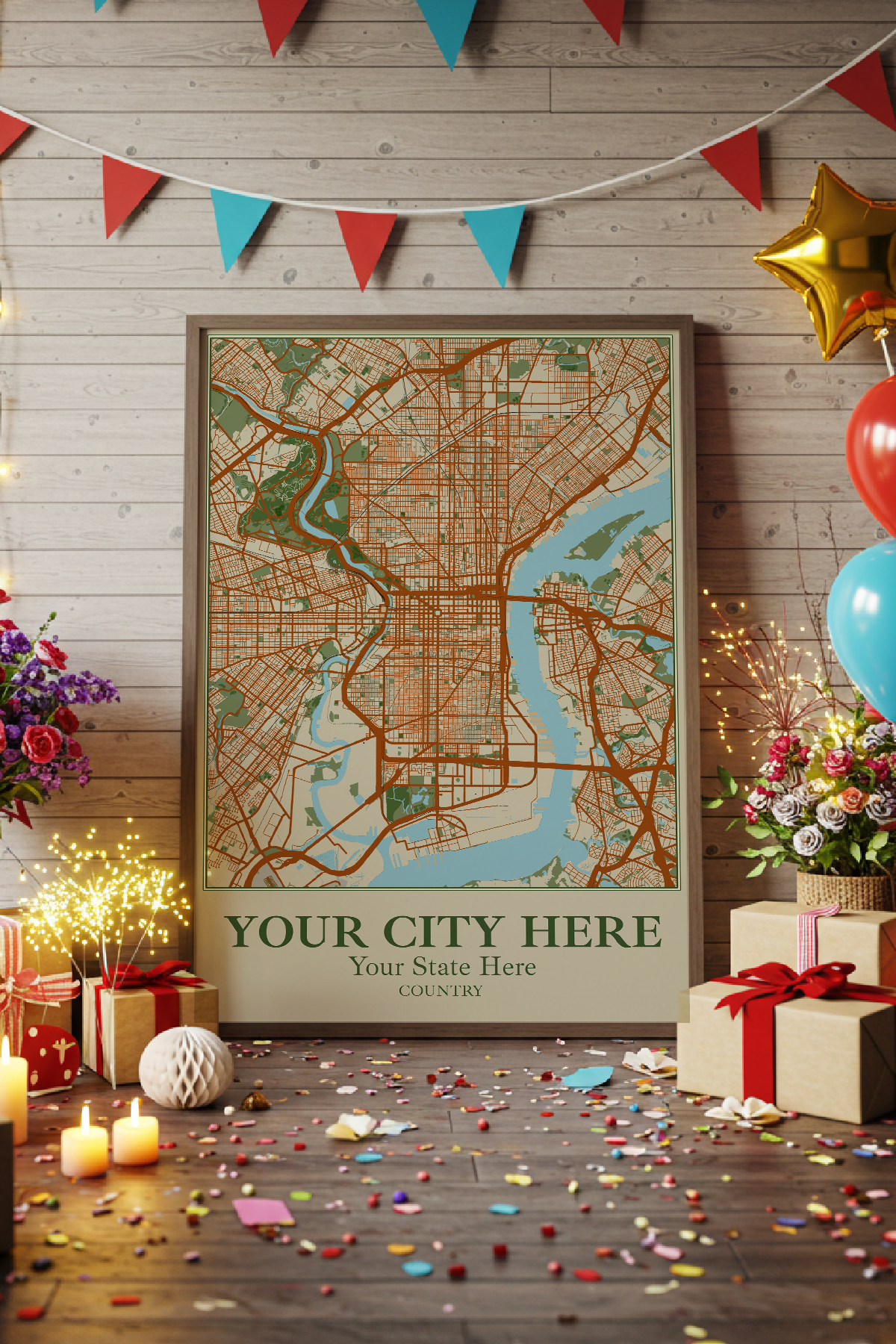 40+	Gift Ideas For Sister Combinations: Personalizable Framed Maps - Rochag