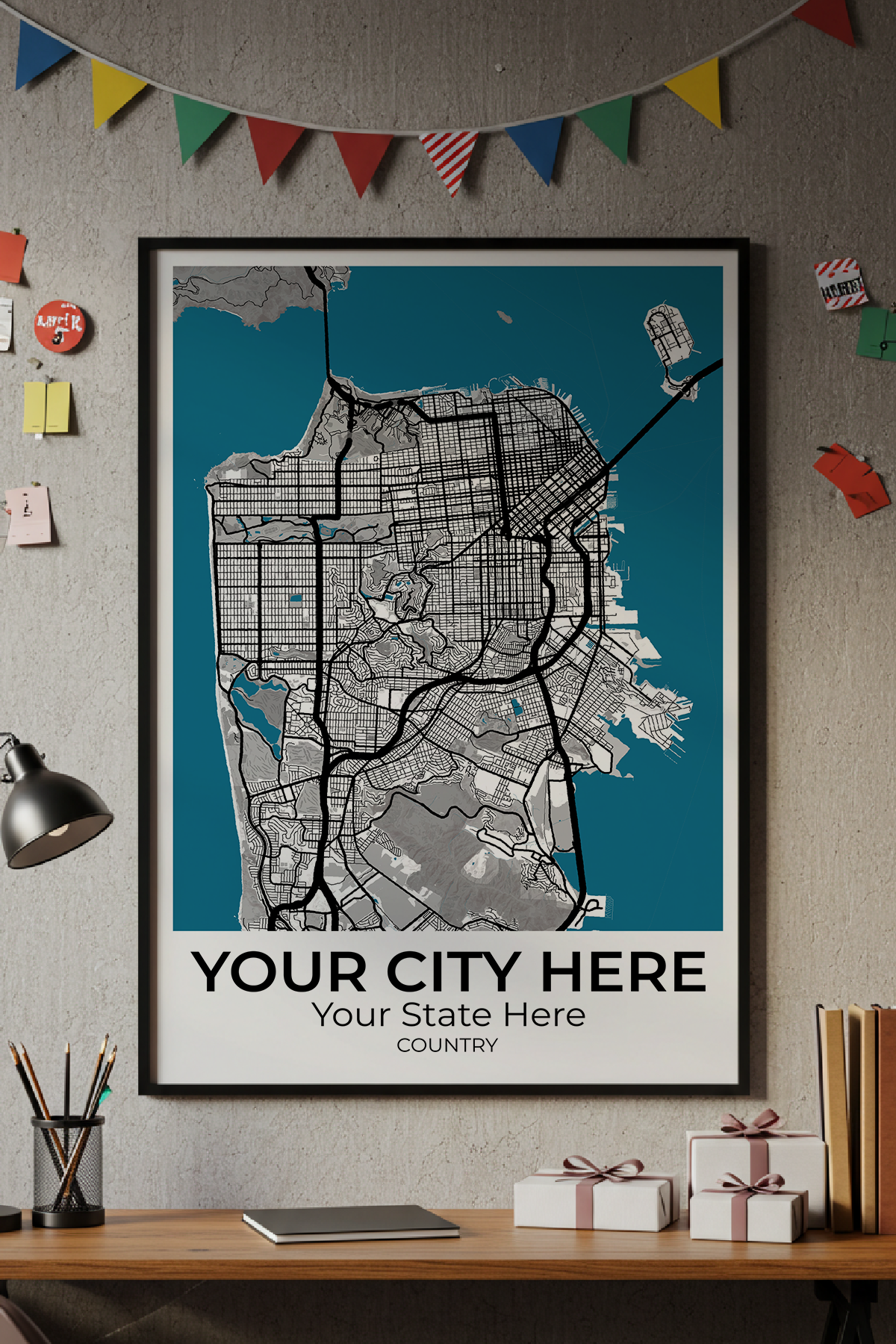 10+ Office Gift Ideas For Coworkers Combinations: Personalizable Framed Maps