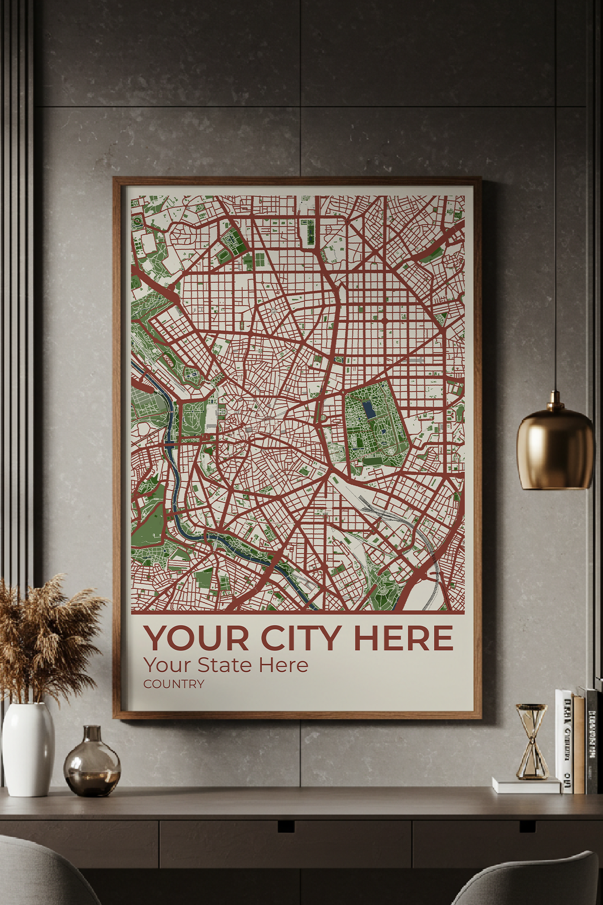 40+	Residential Interior Decoration Combinations: Personalizable Framed Maps