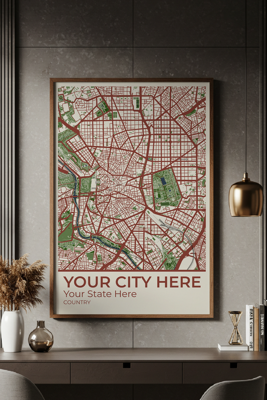 40+	Residential Interior Decoration Combinations: Personalizable Framed Maps - Rochag