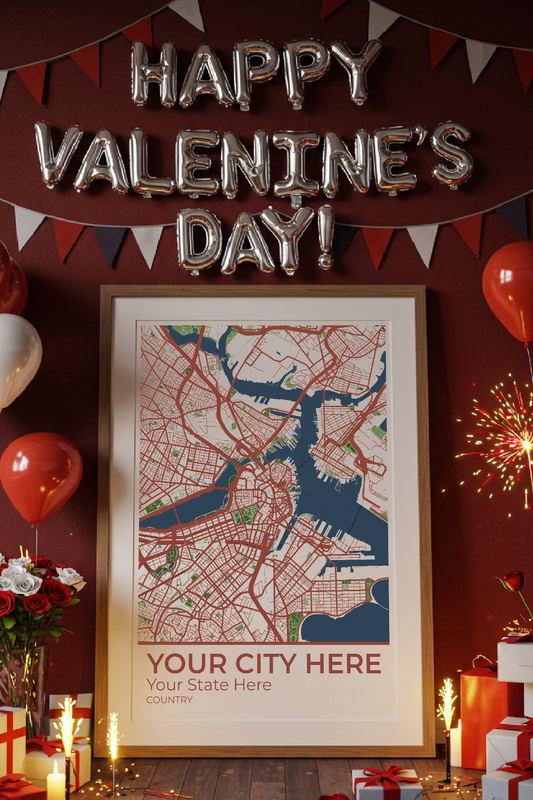 40+	Valentines Gift Aesthetic Rich Combinations: Personalizable Framed Maps