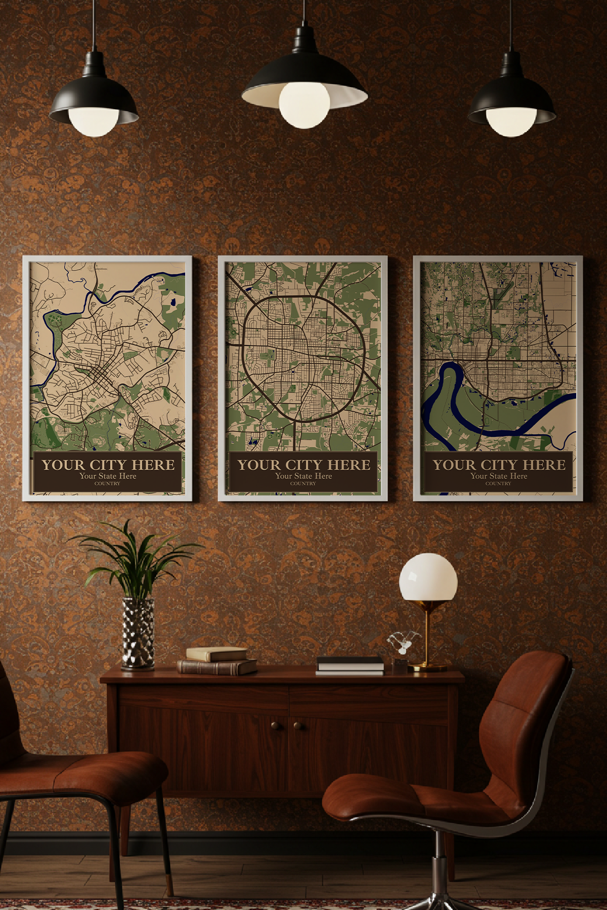 12+ Framed Artwork Wall Display: Personalizable Framed Maps