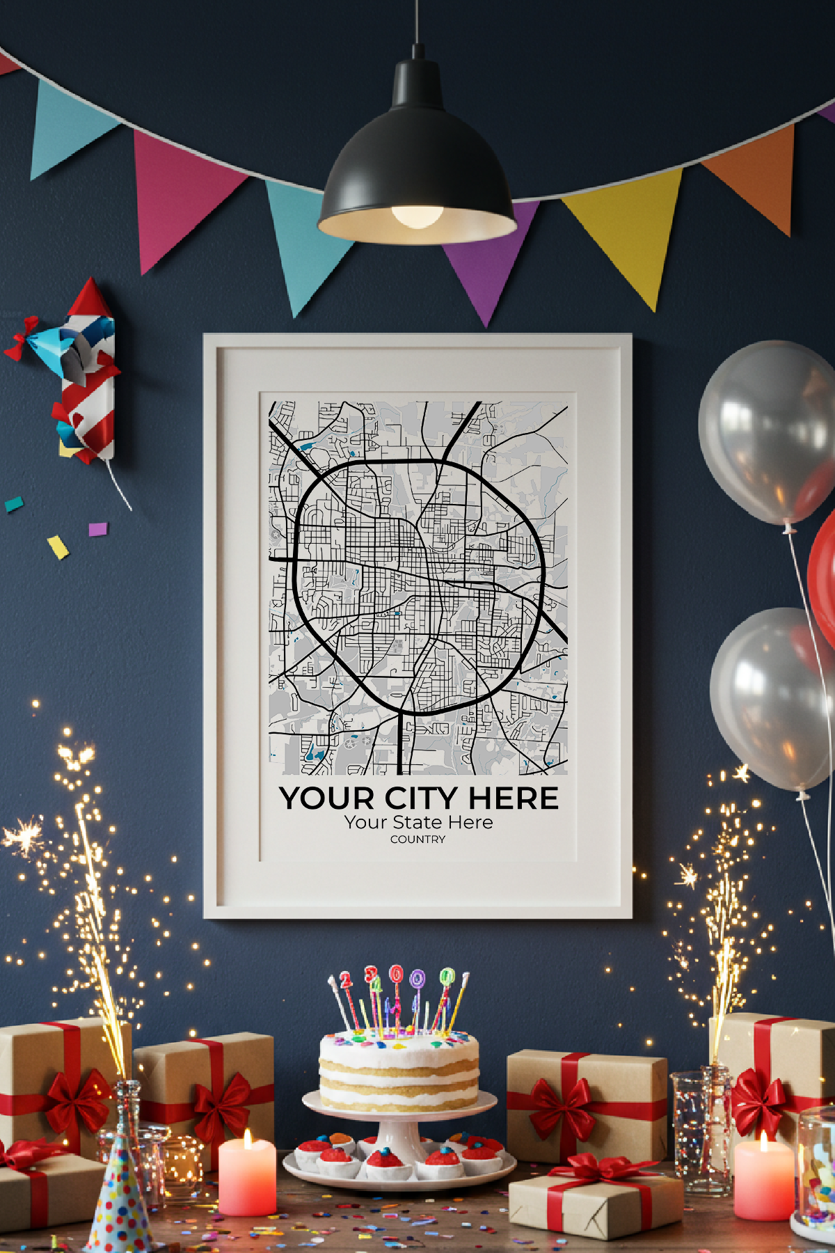 42+	Gift Ideas For Coworkers Possibilities: Custom Wall Decor Maps