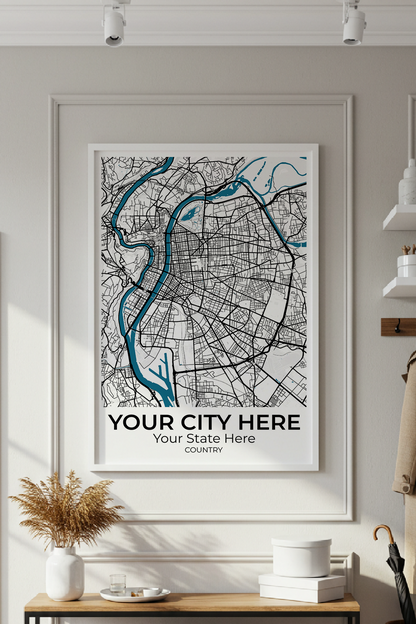 42+	Illustrations Framed Wall Art Configurations: Personalizable Maps Artworks - Rochag