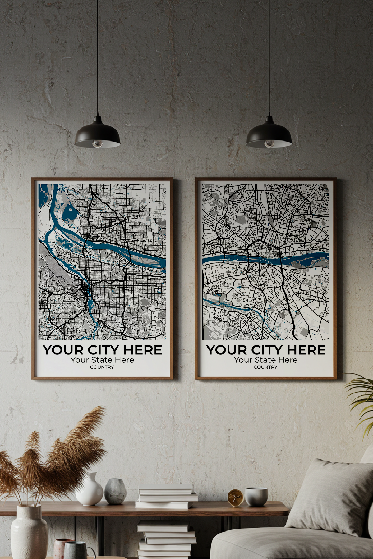 42+	Living Room Apartment Decor Alternatives: Customizable Wall Art Maps