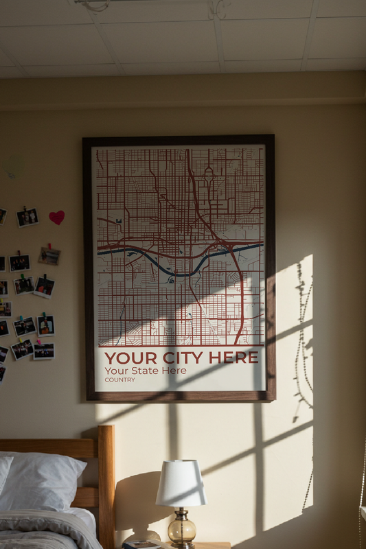 42+	Wall Art In Dorm Room Decor Configurations: Personalizable Maps Artworks - Rochag