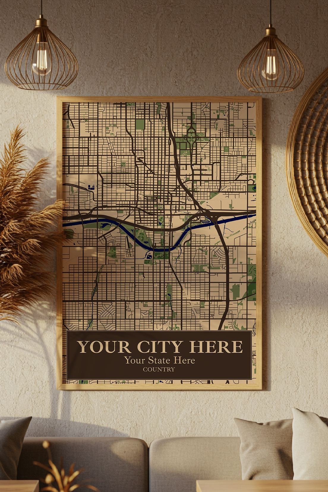 44+	Boho Wall Art Aesthetic Alternatives: Customizable Wall Art Maps