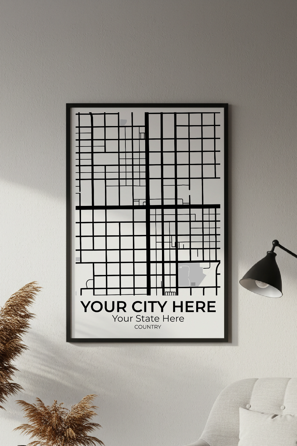 44+	Minimalist Custom Wall Art Home Decor Combinations: Personalizable Framed Maps - Rochag