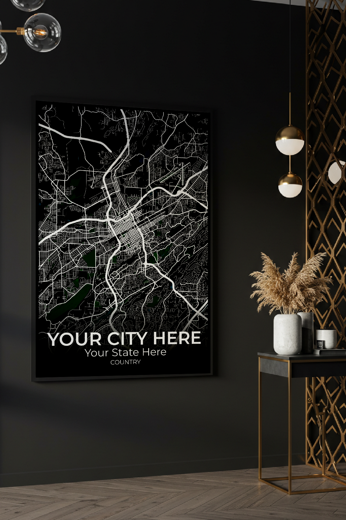 44+	Office Decor Aesthetic Work Options: Custom Wall Art Maps - Rochag