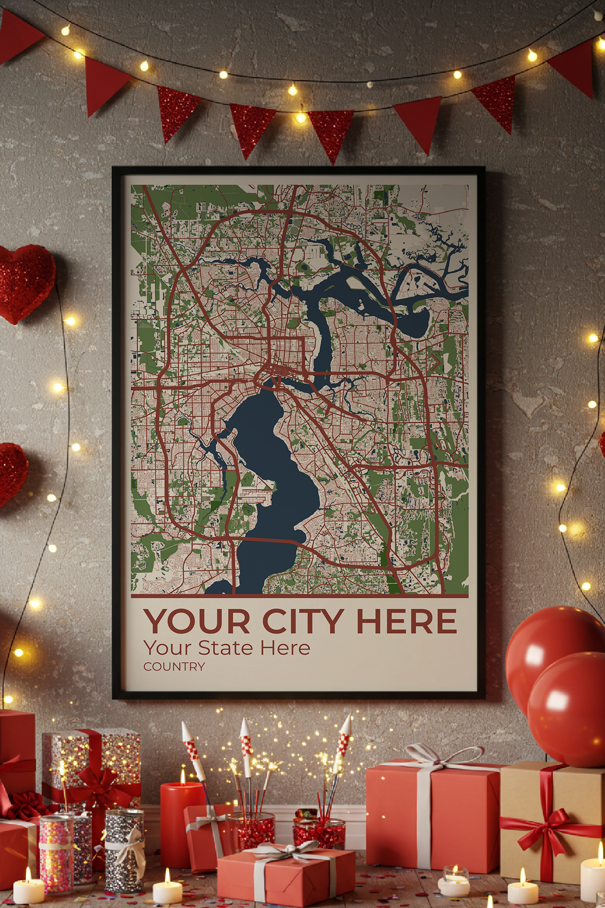 44+	Valentines Day Gifts Alternatives: Customizable Wall Art Maps