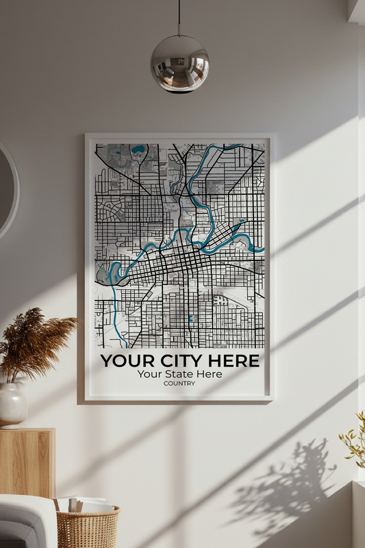 44+	White Contemporary Wall Art Combinations: Personalizable Framed Maps