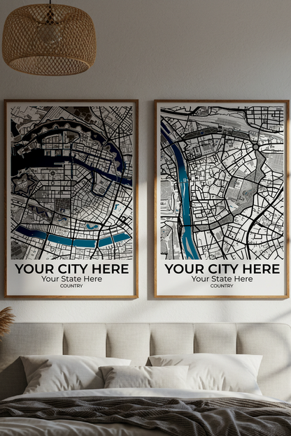 44+	Bedroom Decor For Small Rooms Minimalist Combinations: Personalizable Framed Maps